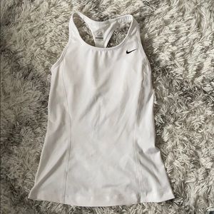 Nike white tank with built in sports bra